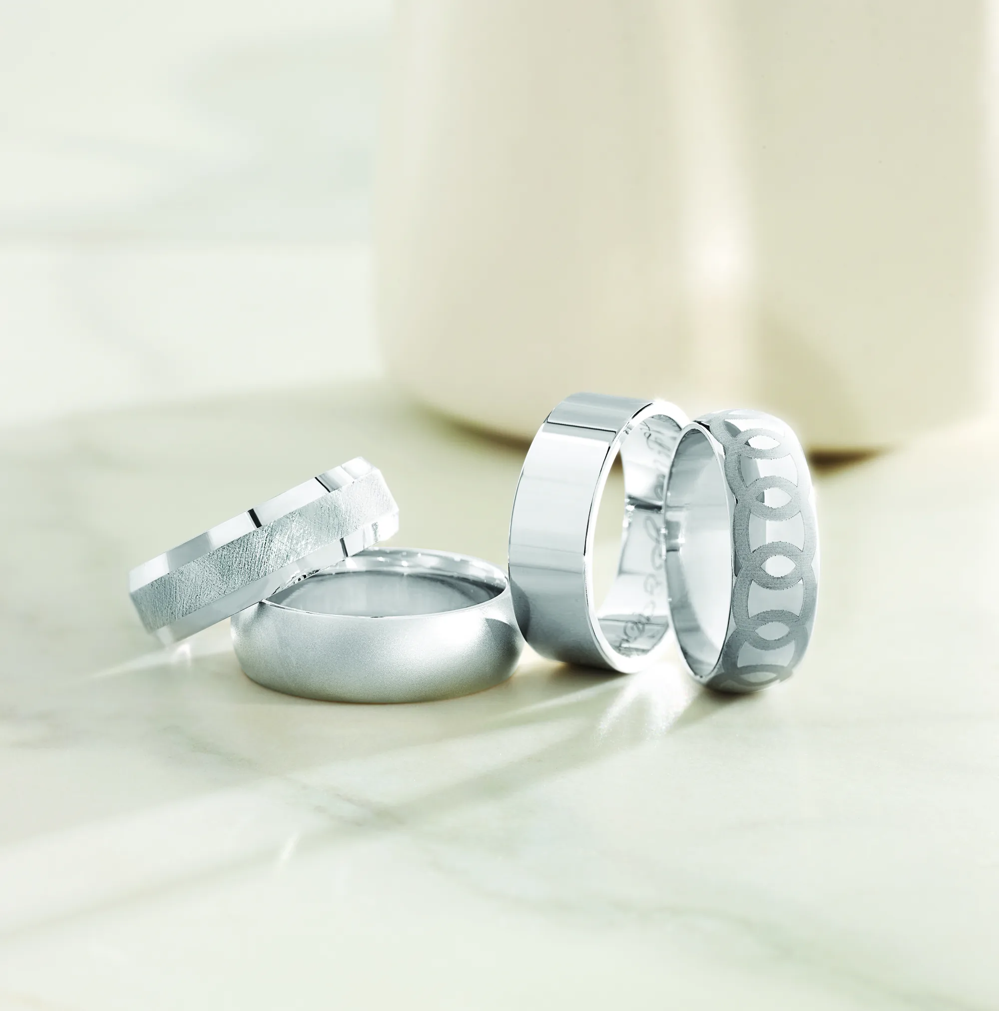Gold vs. platinum wedding bands: lighter color choices or substantial white metal?